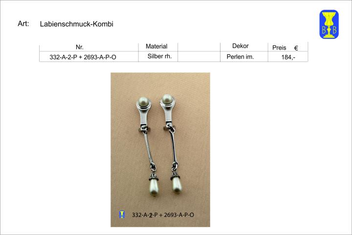 Labienschmuck-Kombi 332 A 2 P + 2693 A P O